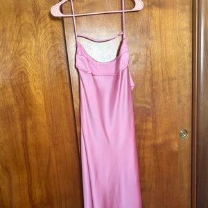 Pink Zara Silk Midi dress